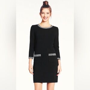 KATE SPADE New York Wray Houndstooth Trim Lined Mod Shift Dress Sz 6 - Brand New